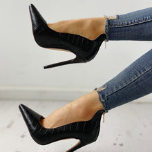 Load image into Gallery viewer, Women Summer High Heel Shoes 2019 New Fashion 12cm Solid Thin Heel Ladies Leather Shoes Business Pointed Toe Pumps Shoes Office