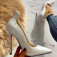 Load image into Gallery viewer, Women Summer High Heel Shoes 2019 New Fashion 12cm Solid Thin Heel Ladies Leather Shoes Business Pointed Toe Pumps Shoes Office