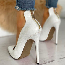 Load image into Gallery viewer, Women Summer High Heel Shoes 2019 New Fashion 12cm Solid Thin Heel Ladies Leather Shoes Business Pointed Toe Pumps Shoes Office