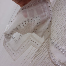 Load image into Gallery viewer, Cakucool Women Beading Blouse Shirt Sleeveless Summer Chiffon Tops Pearl Tassels Cute Sexy Girls Blusas Top Shirts