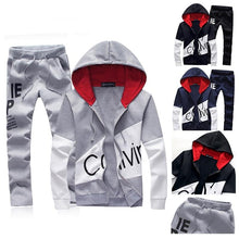 Load image into Gallery viewer, men set letter sportswear sweatsuit Mens 5XL large size sporting suits Tracksuit male sweat track suit jacket hoodie with pants