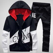 Load image into Gallery viewer, men set letter sportswear sweatsuit Mens 5XL large size sporting suits Tracksuit male sweat track suit jacket hoodie with pants