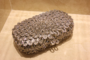 Dazzling Flower Women Evening Bags Luxury Diamond Crystal Clutch Women Evening Handbag Hollow Out Wedding Party Shoulder Bag