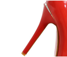 Load image into Gallery viewer, Big Size 48 Elegant Office Women Platform Pumps 12cm Super High Thin Spike Heel Dress Party Pointed Toe Red Patent Leather Pumps