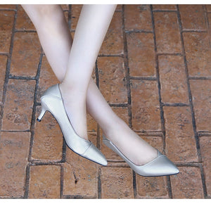 SDTRFT Spring Autumn Casual stilettos 5cm thin heels wedding shoes woman Pointed Toe Hollow out OL work pumps Plus:36-44 45