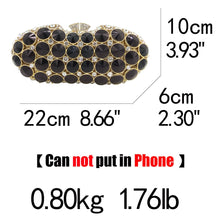 Load image into Gallery viewer, Boutique De FGG Elegant Black Jet Diamond Evening Clutches Bag Women Fashion Wedding Party Handbag Purse Bridal Crystal Clutch