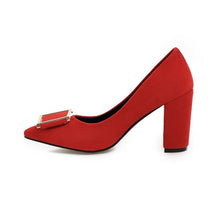 Load image into Gallery viewer, ZawsThia 2019 spring summer yellow red block high heels office career woman pumps shoes beautiful women dress stilettos shoes