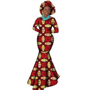 African Women Clothing Long Sleeve Dress Evening Sexy Dress Party Dresses Mermaid Dress Christmas Gift Plus Size 6XL BRW WY556