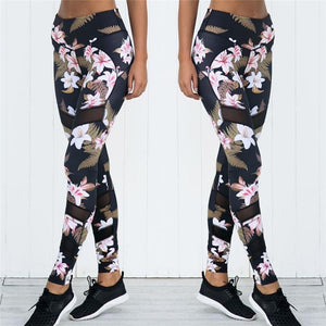 2020 Sportings Suits Leggings For Women Floral Print High Elastic Fitness Two Pieces Top+Leggings Women Workout Leggings Suits