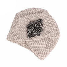 Load image into Gallery viewer, Muslim Women Cross Rhinestone Winter Warm Wool Knit Turban Hat Beanie Sleep Chemo Headwear Cancer Patients Hair Accessories