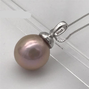 New AA12-13 mm real natural  purple south sea pearl Tibetan silver earrings Pendant necklace set