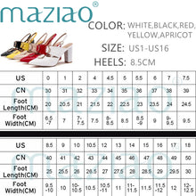 Load image into Gallery viewer, Patent Leather Slingbacks Pointed Toe Women Pumps Square High Heel Sandals Buckle Strap Wedding Shoes Women Shoes Yellow MAZIAO