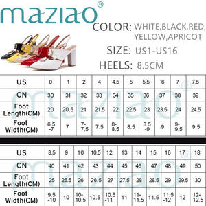 Patent Leather Slingbacks Pointed Toe Women Pumps Square High Heel Sandals Buckle Strap Wedding Shoes Women Shoes Yellow MAZIAO