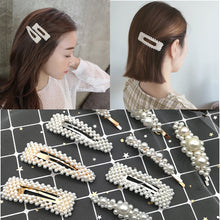 Load image into Gallery viewer, New Korean Women Pearl Hair Clip Snap Hair Barrette Stick Hairpin Hair Styling Tool Headband Hair Accessories