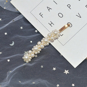 New Korean Women Pearl Hair Clip Snap Hair Barrette Stick Hairpin Hair Styling Tool Headband Hair Accessories