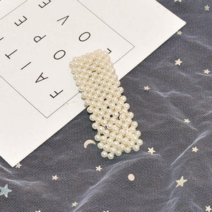 New Korean Women Pearl Hair Clip Snap Hair Barrette Stick Hairpin Hair Styling Tool Headband Hair Accessories