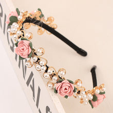 Load image into Gallery viewer, New Arrival Lady&#39;s Handmade Fashional Korean Style Diamante Flowers Beading Hairbands Women Hair Accessory