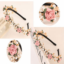 Load image into Gallery viewer, New Arrival Lady&#39;s Handmade Fashional Korean Style Diamante Flowers Beading Hairbands Women Hair Accessory