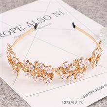 Load image into Gallery viewer, New Arrival Lady&#39;s Handmade Fashional Korean Style Diamante Flowers Beading Hairbands Women Hair Accessory