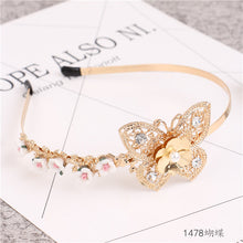 Load image into Gallery viewer, New Arrival Lady&#39;s Handmade Fashional Korean Style Diamante Flowers Beading Hairbands Women Hair Accessory