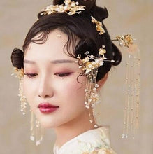 Load image into Gallery viewer, Chinese Bride headwear Phoenix crown wedding dress hairs wear accessories ancient costume Han accessories For Asian