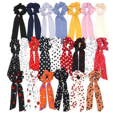 Load image into Gallery viewer, 2020 Print Bow Streamers Hair Scrunchies Ribbon Hair Ties For Women Girls Hair Band Rope Ponytail Holder Hair Accessories