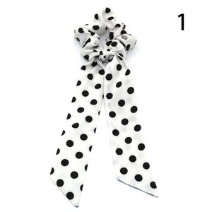 2020 Print Bow Streamers Hair Scrunchies Ribbon Hair Ties For Women Girls Hair Band Rope Ponytail Holder Hair Accessories