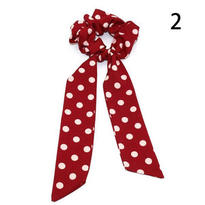 2020 Print Bow Streamers Hair Scrunchies Ribbon Hair Ties For Women Girls Hair Band Rope Ponytail Holder Hair Accessories