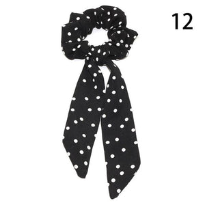 2020 Print Bow Streamers Hair Scrunchies Ribbon Hair Ties For Women Girls Hair Band Rope Ponytail Holder Hair Accessories