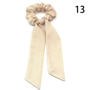 2020 Print Bow Streamers Hair Scrunchies Ribbon Hair Ties For Women Girls Hair Band Rope Ponytail Holder Hair Accessories