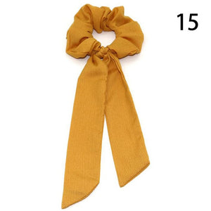 2020 Print Bow Streamers Hair Scrunchies Ribbon Hair Ties For Women Girls Hair Band Rope Ponytail Holder Hair Accessories