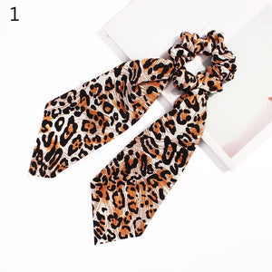 2020 Print Bow Streamers Hair Scrunchies Ribbon Hair Ties For Women Girls Hair Band Rope Ponytail Holder Hair Accessories