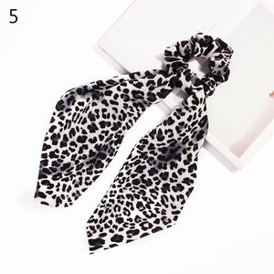 2020 Print Bow Streamers Hair Scrunchies Ribbon Hair Ties For Women Girls Hair Band Rope Ponytail Holder Hair Accessories