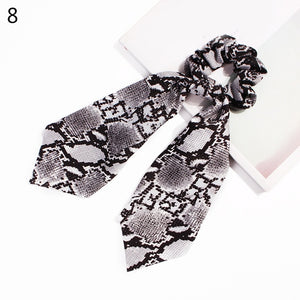 2020 Print Bow Streamers Hair Scrunchies Ribbon Hair Ties For Women Girls Hair Band Rope Ponytail Holder Hair Accessories