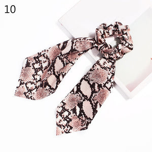 2020 Print Bow Streamers Hair Scrunchies Ribbon Hair Ties For Women Girls Hair Band Rope Ponytail Holder Hair Accessories