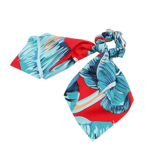 2020 Print Bow Streamers Hair Scrunchies Ribbon Hair Ties For Women Girls Hair Band Rope Ponytail Holder Hair Accessories