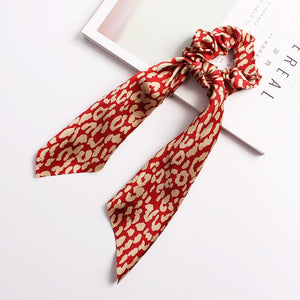 2020 Print Bow Streamers Hair Scrunchies Ribbon Hair Ties For Women Girls Hair Band Rope Ponytail Holder Hair Accessories