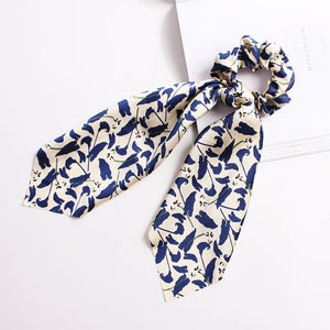 2020 Print Bow Streamers Hair Scrunchies Ribbon Hair Ties For Women Girls Hair Band Rope Ponytail Holder Hair Accessories