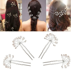 Luxury Pearls Hairpins Hair Ornaments Trendy Shiny Rhinestone Hair Clip Crab Hair Claws