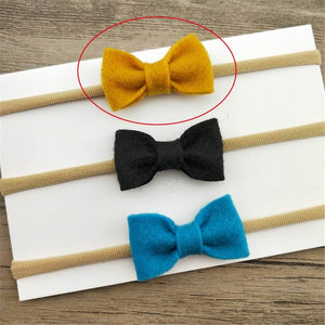 1PCS Fashion Kids Girls Bow Headbands Solid Hair Band Accessories Headwear Soft Elastic Nylon Hair Accessories