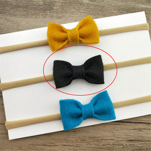 1PCS Fashion Kids Girls Bow Headbands Solid Hair Band Accessories Headwear Soft Elastic Nylon Hair Accessories