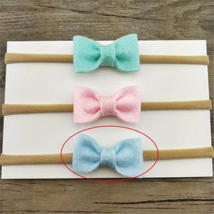 1PCS Fashion Kids Girls Bow Headbands Solid Hair Band Accessories Headwear Soft Elastic Nylon Hair Accessories