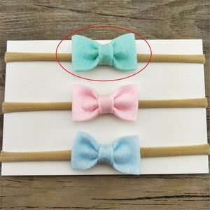 1PCS Fashion Kids Girls Bow Headbands Solid Hair Band Accessories Headwear Soft Elastic Nylon Hair Accessories