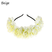 Load image into Gallery viewer, 2019 Bohemia Women Fashion Flower Headband Bride Wedding Party Headhoop Ladies Girl Headdress Beach Headwear Hair Accessories