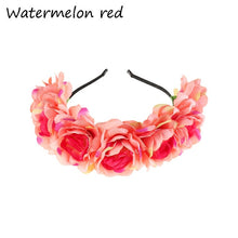 Load image into Gallery viewer, 2019 Bohemia Women Fashion Flower Headband Bride Wedding Party Headhoop Ladies Girl Headdress Beach Headwear Hair Accessories