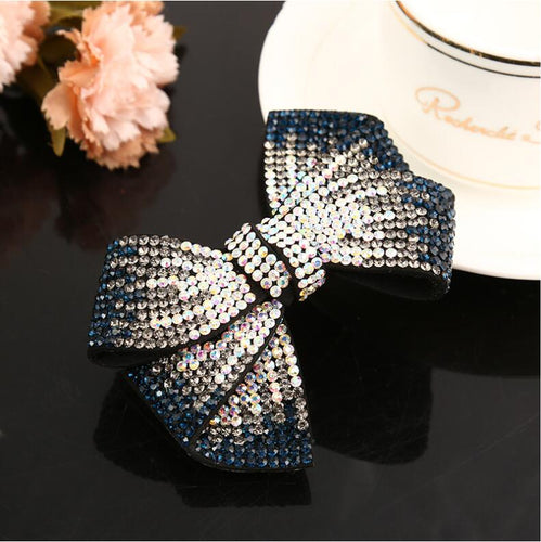 New Fashion Luxury Bow Shape Women Hair Clips Hair Bands Rhinestone hair accessories colorful crystal Headwear Free Shippping