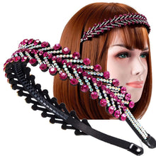 Load image into Gallery viewer, PJ.SDZM Fashion Women Girl Hair Accessories Broadside Slipproof Sparkling  Rhinestone Headband  korean crystal hairwear FG0015