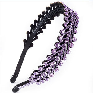 PJ.SDZM Fashion Women Girl Hair Accessories Broadside Slipproof Sparkling  Rhinestone Headband  korean crystal hairwear FG0015