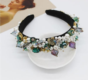 Party court geometric crystal full gem hair accessories bride headbands