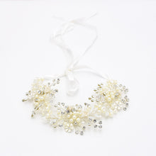 Load image into Gallery viewer, Fashion Ribbon Copper Wire Crystal Pearl Handmade Wedding Hair Accessory